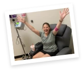 Bonnie in an infusion chair