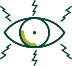 Eye pain icon showing "lightning bolts" around eye