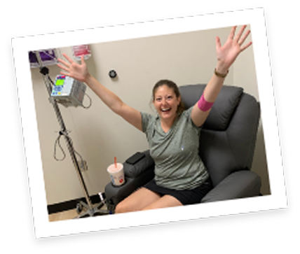 Bonnie in an infusion chair