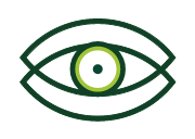 Double vision represented by two eyes merged on top of each other